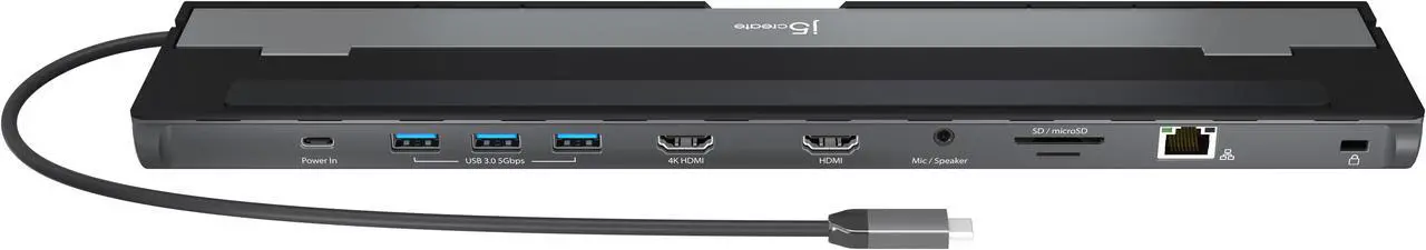 Alt view image 3 of 20 - j5create USB-C® Dual HDMI™ Docking Station
