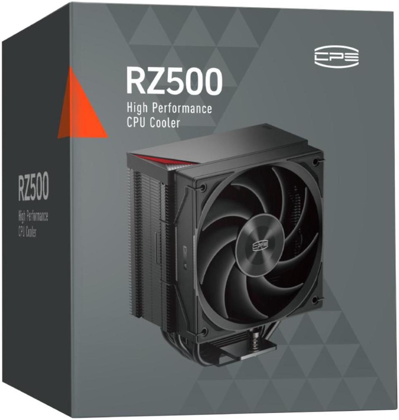 Alt view image 7 of 7 - PCCOOLER CPS RZ500 BK CPU Air Cooler, 5 Direct Contact Heat Pipes, Fully Covering CPU Hotspot, 255W TDP, 155mm (H), 120mm PWM Fan, for AMD AM5/AM4 & Intel 18XX/1700/1200/115X, Black