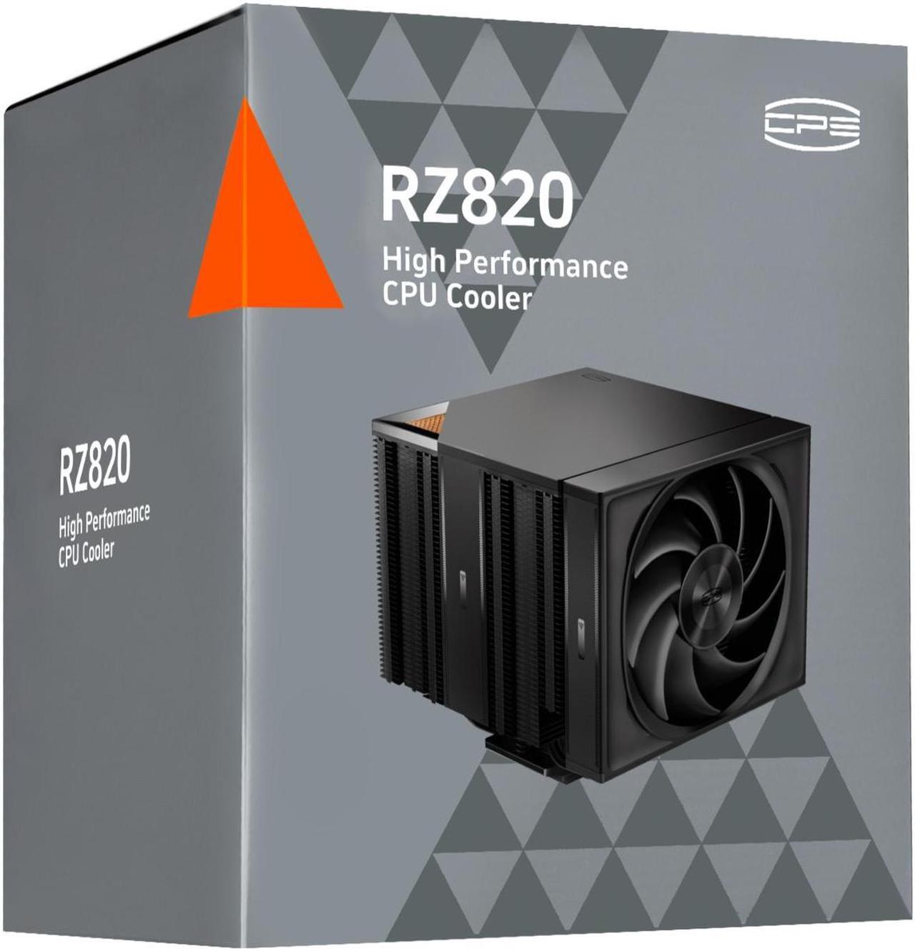 Alt view image 8 of 7 - PCCOOLER CPS RZ820 BK Dual Tower CPU Air Cooler, 8 Heat Pipes, 290W TDP, Magnetic Aluminum Top Cover w/ ARGB, 165mm Tall, 120mm & 140mm PWM Fans, for Intel LGA 18XX/1700/1200/115X & AMD AM5/AM4, Black