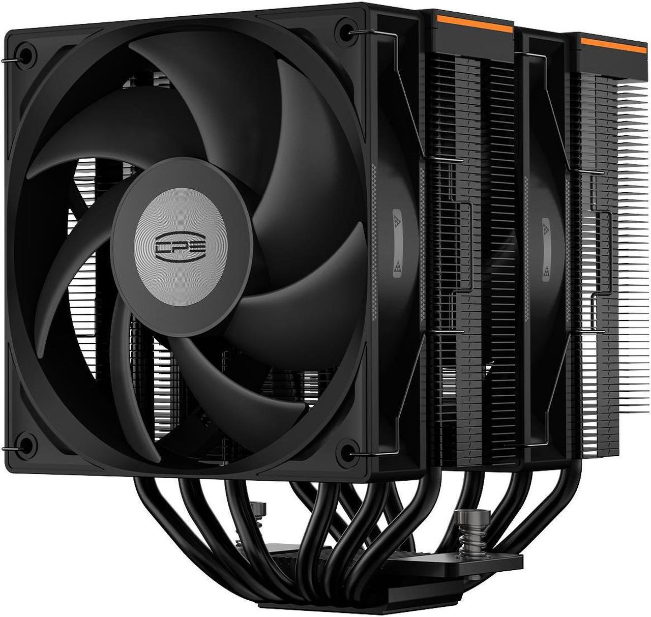 Alt view image 3 of 7 - PCCOOLER CPS RT620 Digital BK Dual Tower CPU Air Cooler, 6 Heat Pipes, 265W TDP, Digital Display Top Cover, 157mm Tall, 120mm PWM Slient Fans, for Intel LGA 18XX/1700/1200/115X & AMD AM5/AM4, Black