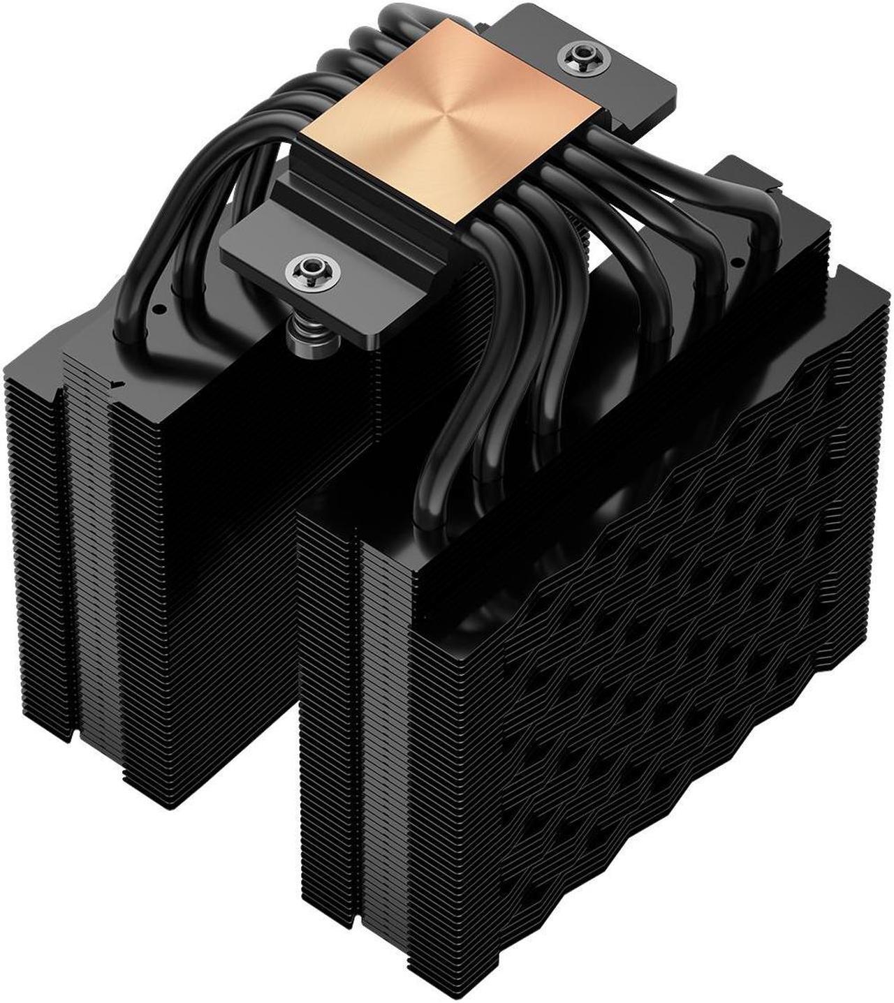 Alt view image 6 of 7 - PCCOOLER CPS RT620 Digital BK Dual Tower CPU Air Cooler, 6 Heat Pipes, 265W TDP, Digital Display Top Cover, 157mm Tall, 120mm PWM Slient Fans, for Intel LGA 18XX/1700/1200/115X & AMD AM5/AM4, Black