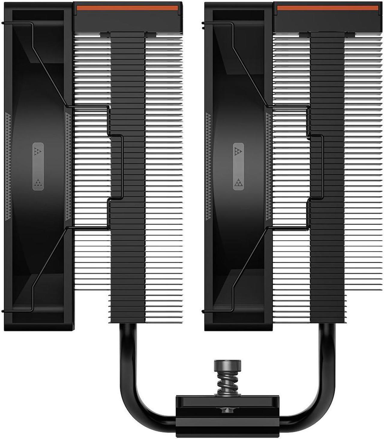 Alt view image 4 of 7 - PCCOOLER CPS RT620 Digital BK Dual Tower CPU Air Cooler, 6 Heat Pipes, 265W TDP, Digital Display Top Cover, 157mm Tall, 120mm PWM Slient Fans, for Intel LGA 18XX/1700/1200/115X & AMD AM5/AM4, Black