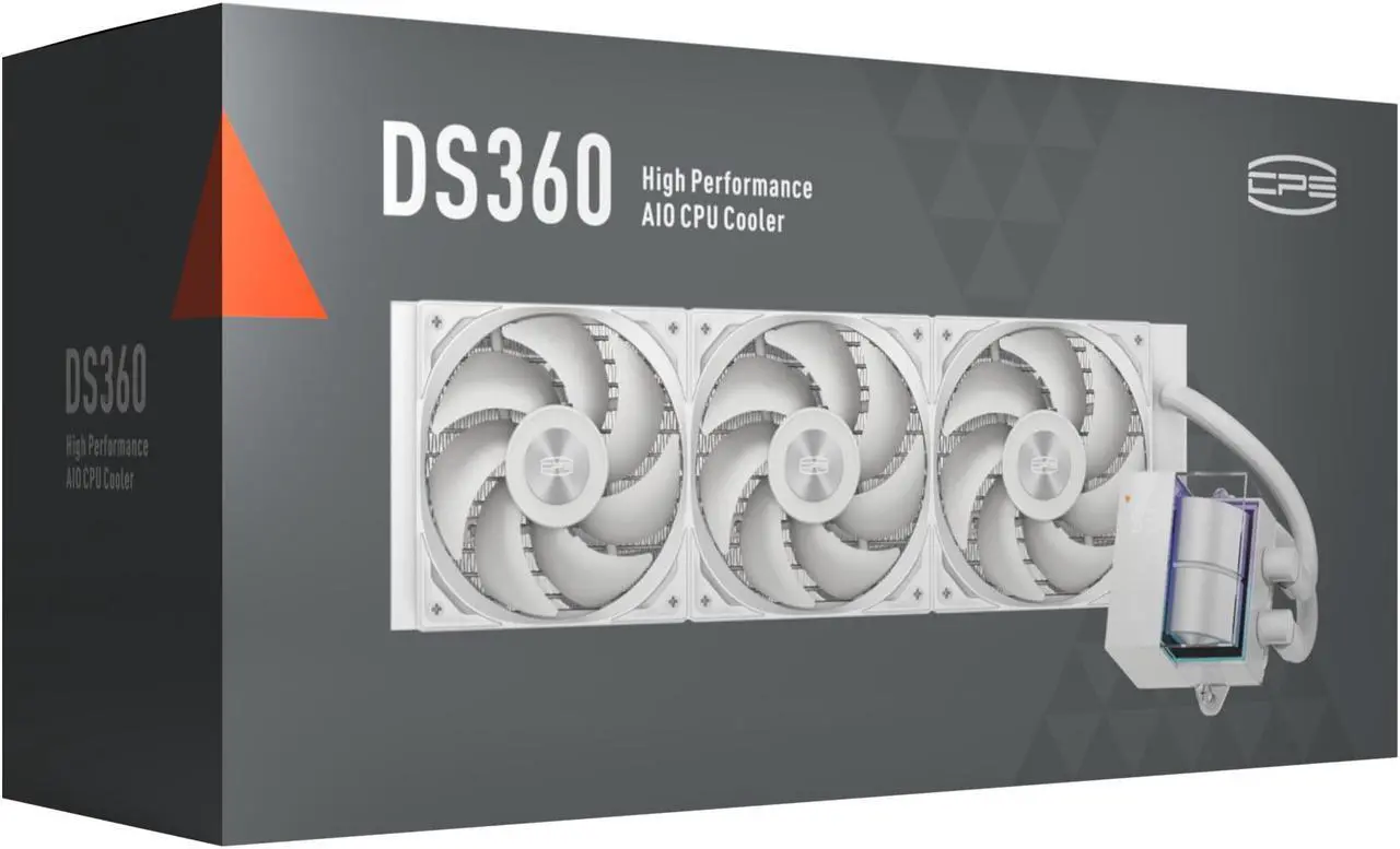 Alt view image 7 of 7 - PCCOOLER CPS DS360 AIO CPU Liquid Cooler, 360mm Radiator, 310W TDP, Dual Chamber Pump, ARGB LEDs & Digital Display, Aluminum Pump Cover, for Intel LGA 1851/1700/1200/115X & AMD AM5/AM4, White