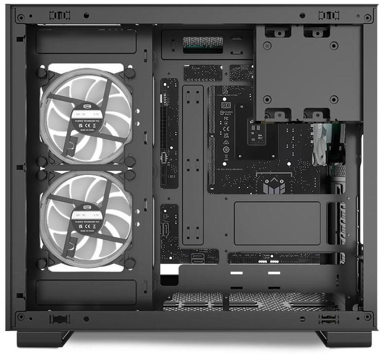 Alt view image 6 of 7 - PCCOOLER CPS C3 T500 ARGB BK PC Case, Dual-Chamber Mid-Tower ATX Case, Desktop Computer Case w/ 6 ARGB Fans Pre-installed w/ Fan Hub, Column-Free Design, Tempered Glass, USB 3.1 Gen 2 Type-C, Black