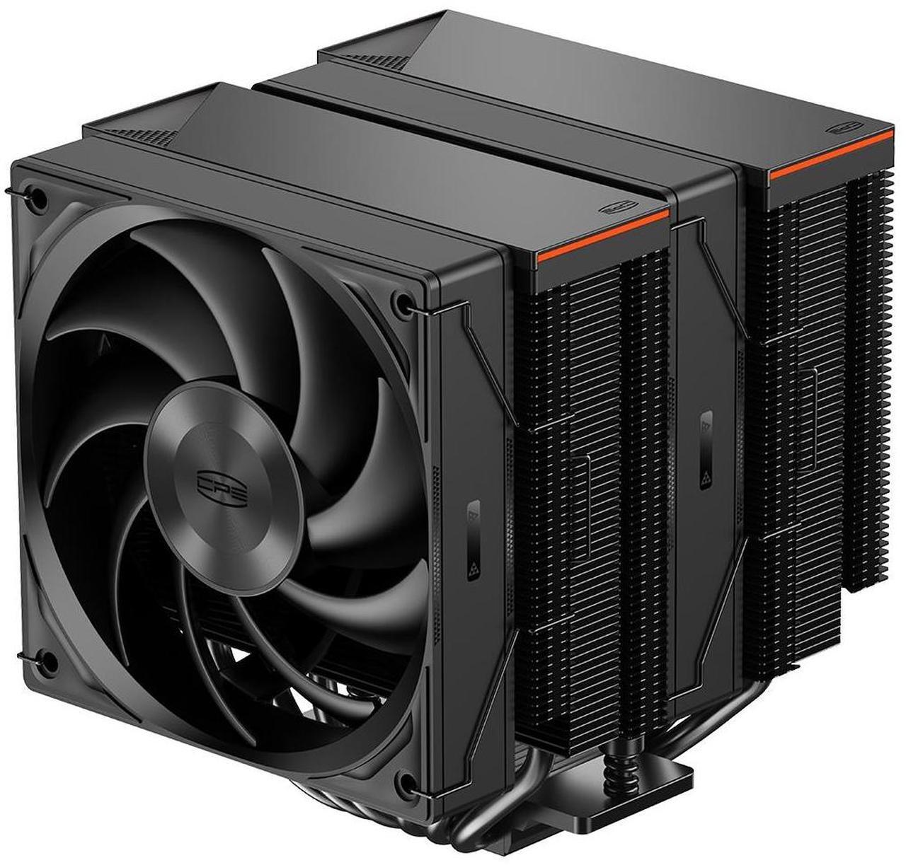 Alt view image 3 of 8 - PCCOOLER CPS RZ620 BK Dual Tower CPU Air Cooler, 6 Heat Pipes, 265W TDP, Aluminum Top Cover, 157.5mm Tall, 120mm PWM Silent Fans w/ 3 Modes, for Intel LGA 18XX/1700/1200/115X & AMD AM5/AM4, Black