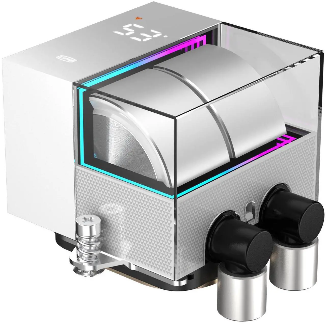 Alt view image 2 of 7 - PCCOOLER CPS DS360 AIO CPU Liquid Cooler, 360mm Radiator, 310W TDP, Dual Chamber Pump, ARGB LEDs & Digital Display, Aluminum Pump Cover, for Intel LGA 1851/1700/1200/115X & AMD AM5/AM4, White