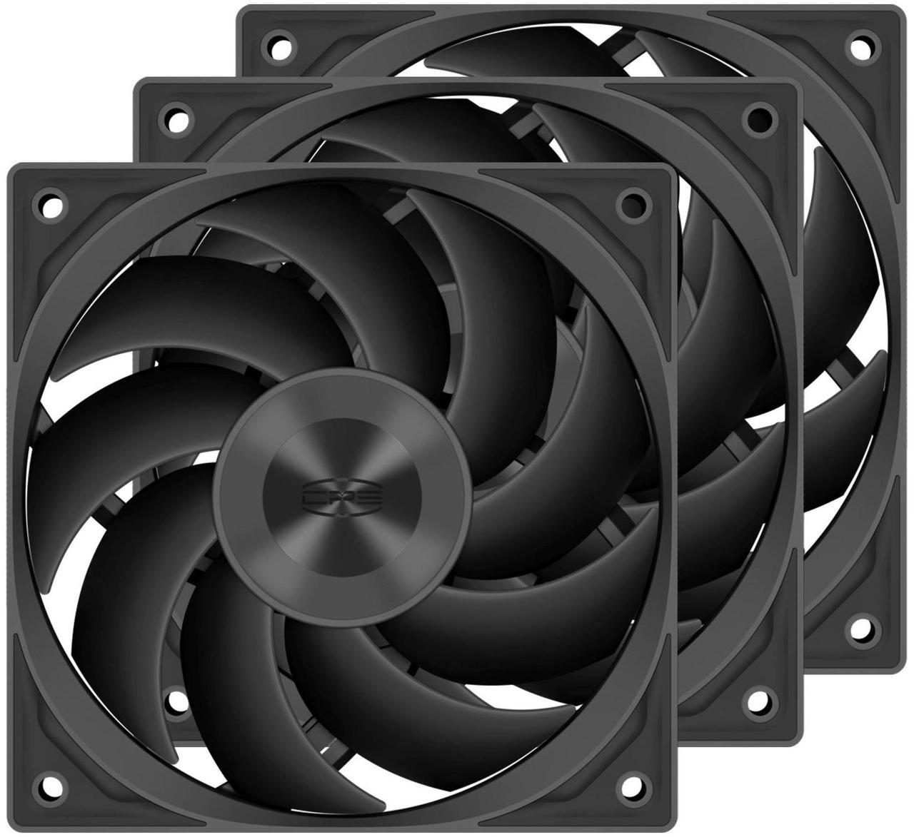 Alt view image 2 of 7 - PCCOOLER CPS F5 R120 BK 3IN1 High-Performance 120mm Case Fans, 4-Pin PWM Silent PC Fans w/ 3 Modes up to 2200RPM, Daisy Chain Computer Fans with FDB, Vibration-Damping Mounting Pads, Black - 3in1 Pack