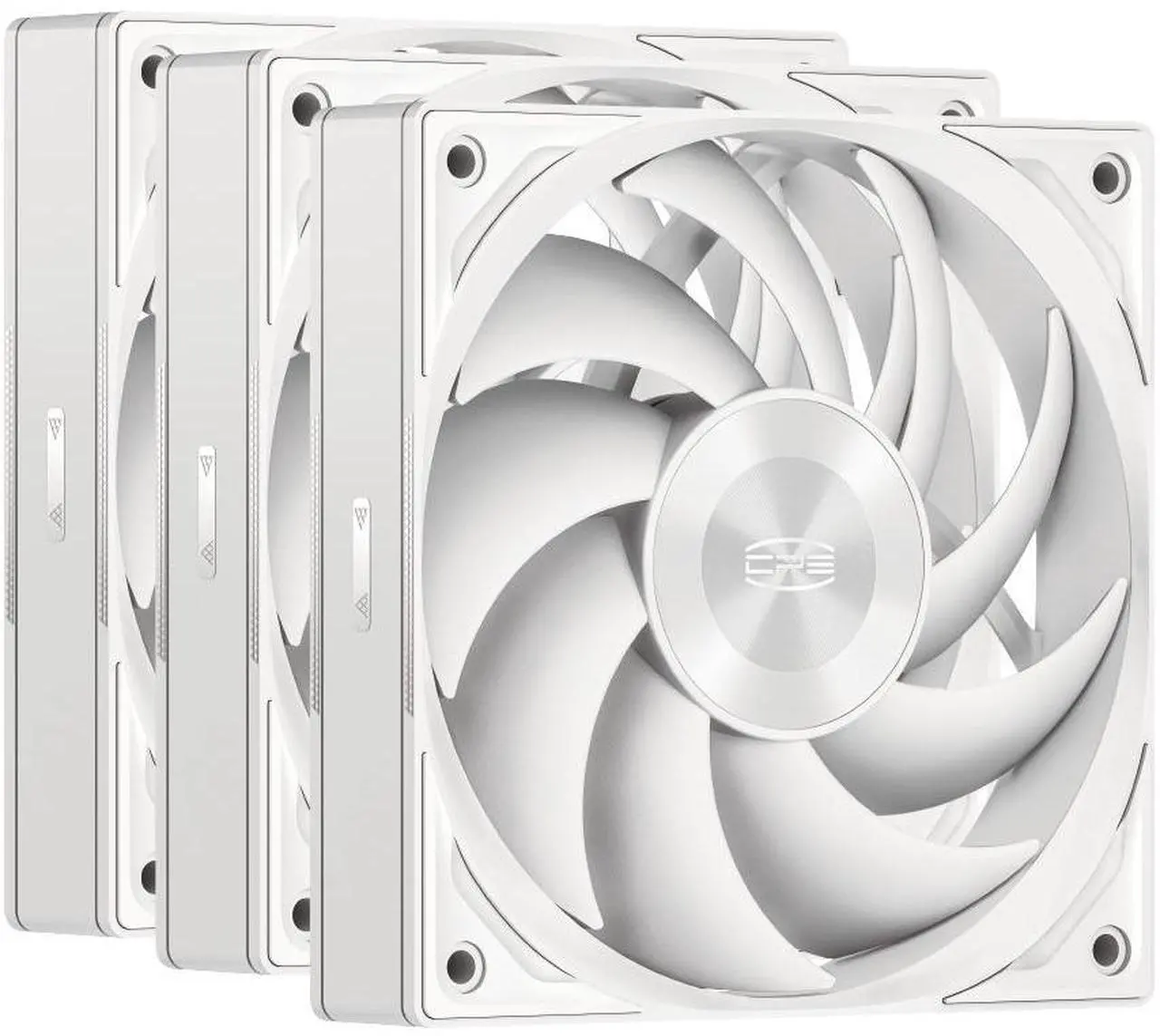 Main image of PCCOOLER CPS F5 R120 3IN1 High-Performance 120mm Case Fans, 4-Pin PWM Silent PC Fans w/ 3 Modes up to 2200RPM, Daisy Chain Computer Fans with FDB, Vibration-Damping Mounting Pads, White - 3in1 Pack
