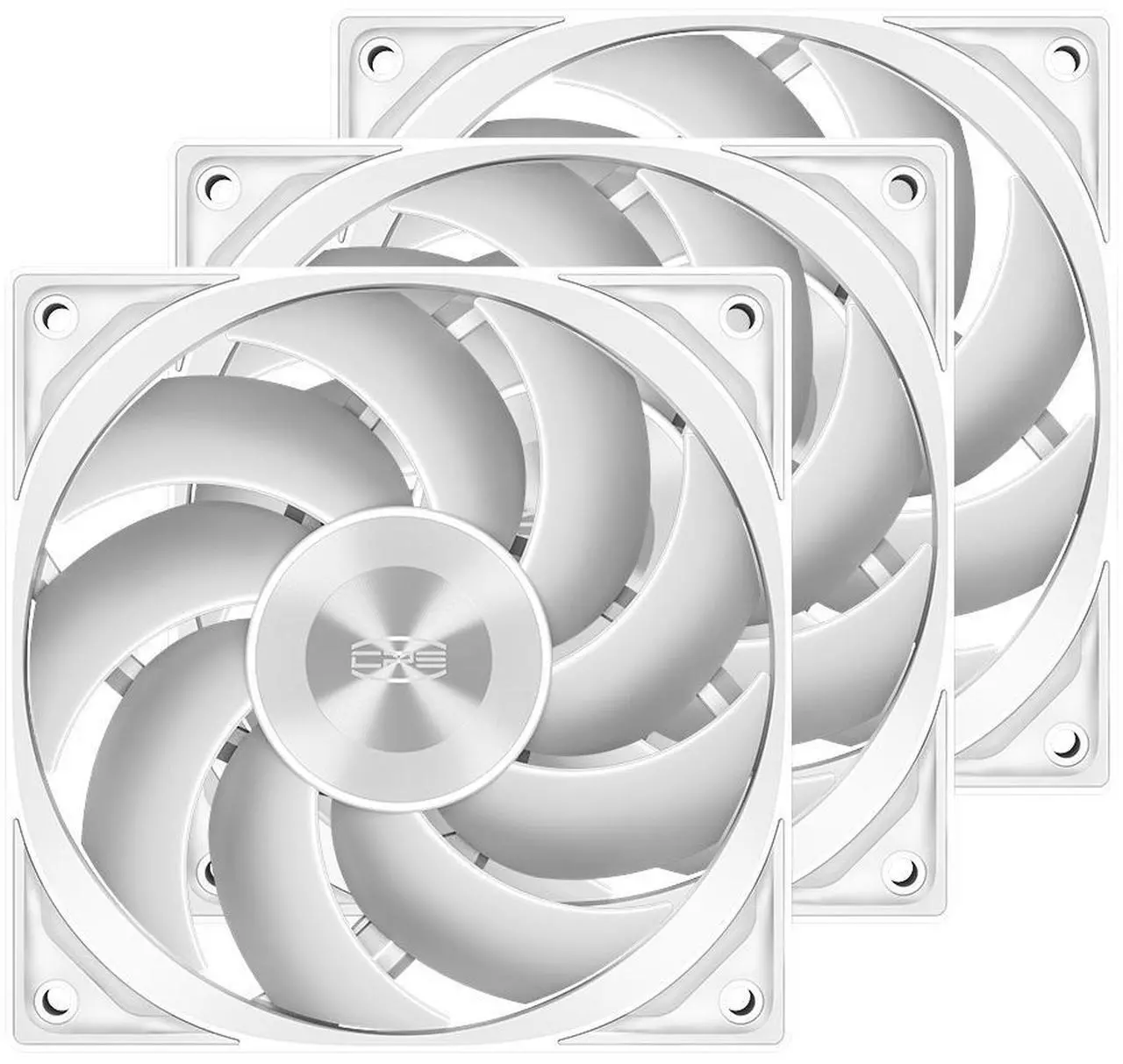 Alt view image 2 of 7 - PCCOOLER CPS F5 R120 3IN1 High-Performance 120mm Case Fans, 4-Pin PWM Silent PC Fans w/ 3 Modes up to 2200RPM, Daisy Chain Computer Fans with FDB, Vibration-Damping Mounting Pads, White - 3in1 Pack