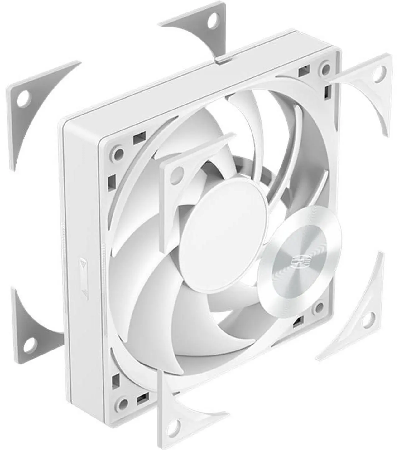 Alt view image 5 of 7 - PCCOOLER CPS F5 R120 3IN1 High-Performance 120mm Case Fans, 4-Pin PWM Silent PC Fans w/ 3 Modes up to 2200RPM, Daisy Chain Computer Fans with FDB, Vibration-Damping Mounting Pads, White - 3in1 Pack