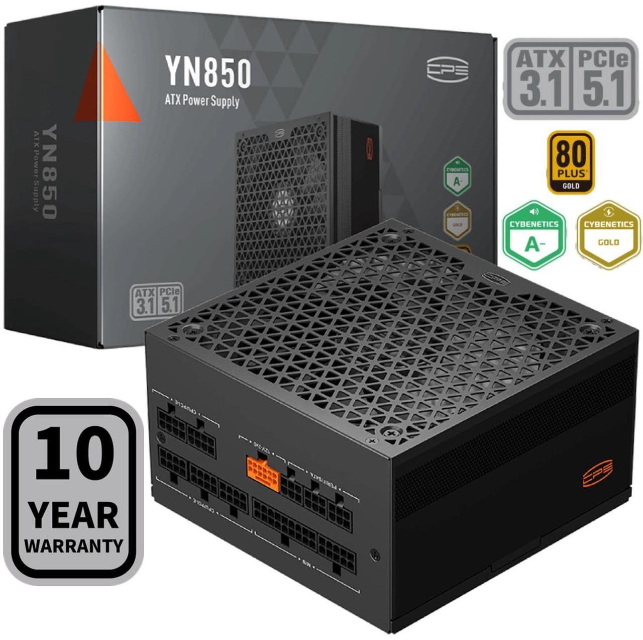 Main image of PCCOOLER CPS YN850 Fully Modular Power Supply, 80 PLUS Gold 850W PSU, 12V-2x6 Cable,  ATX 3.1 & PCIe 5.1 Ready, 105°C Rated Japanese Capacitors, ECO Mode, 135mm FDB Fan, 10 Years Warranty