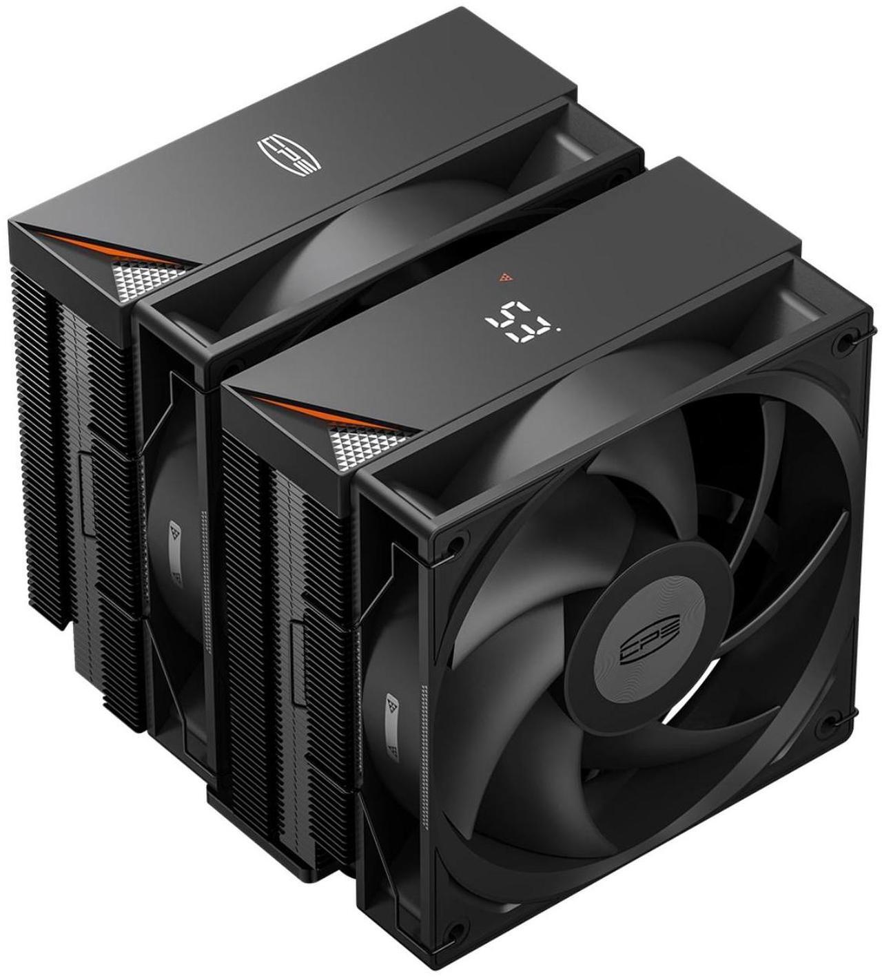 Main image of PCCOOLER CPS RT620 Digital BK Dual Tower CPU Air Cooler, 6 Heat Pipes, 265W TDP, Digital Display Top Cover, 157mm Tall, 120mm PWM Slient Fans, for Intel LGA 18XX/1700/1200/115X & AMD AM5/AM4, Black