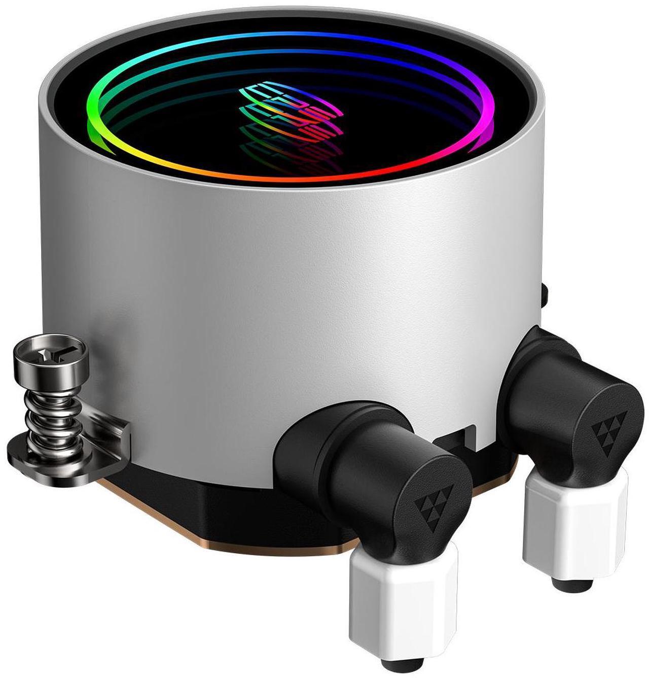 Alt view image 2 of 5 - PCCOOLER CPS DA240 ARGB AIO CPU Liquid Cooler, 240mm Radiator, 260W TDP, Infinity Halo ARGB Effect, High-Performance 3000RPM Pump Speed, for Intel LGA 20XX/1851/1700/1200/115X & AMD AM5/AM4, White