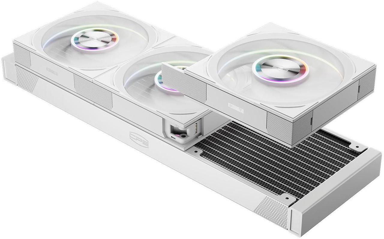 Alt view image 6 of 7 - PCCOOLER CPS DT360 ARGB Display AIO CPU Liquid Cooler, 360mm Radiator, 320W TDP, Customizable & Magnetic 3.4" IPS LCD Display, Ceramic Bearing, for Intel LGA 1851/1700/1200/115X & AMD AM5/AM4, White
