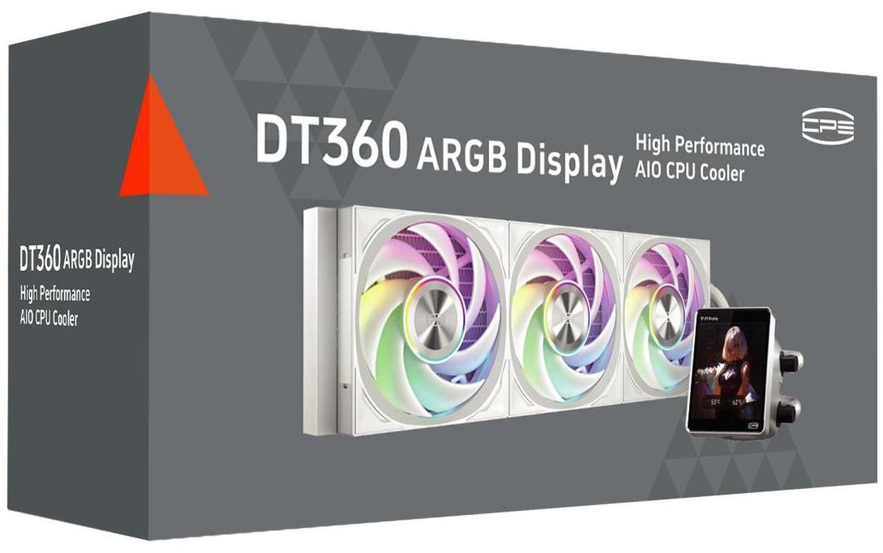 Alt view image 7 of 7 - PCCOOLER CPS DT360 ARGB Display AIO CPU Liquid Cooler, 360mm Radiator, 320W TDP, Customizable & Magnetic 3.4" IPS LCD Display, Ceramic Bearing, for Intel LGA 1851/1700/1200/115X & AMD AM5/AM4, White