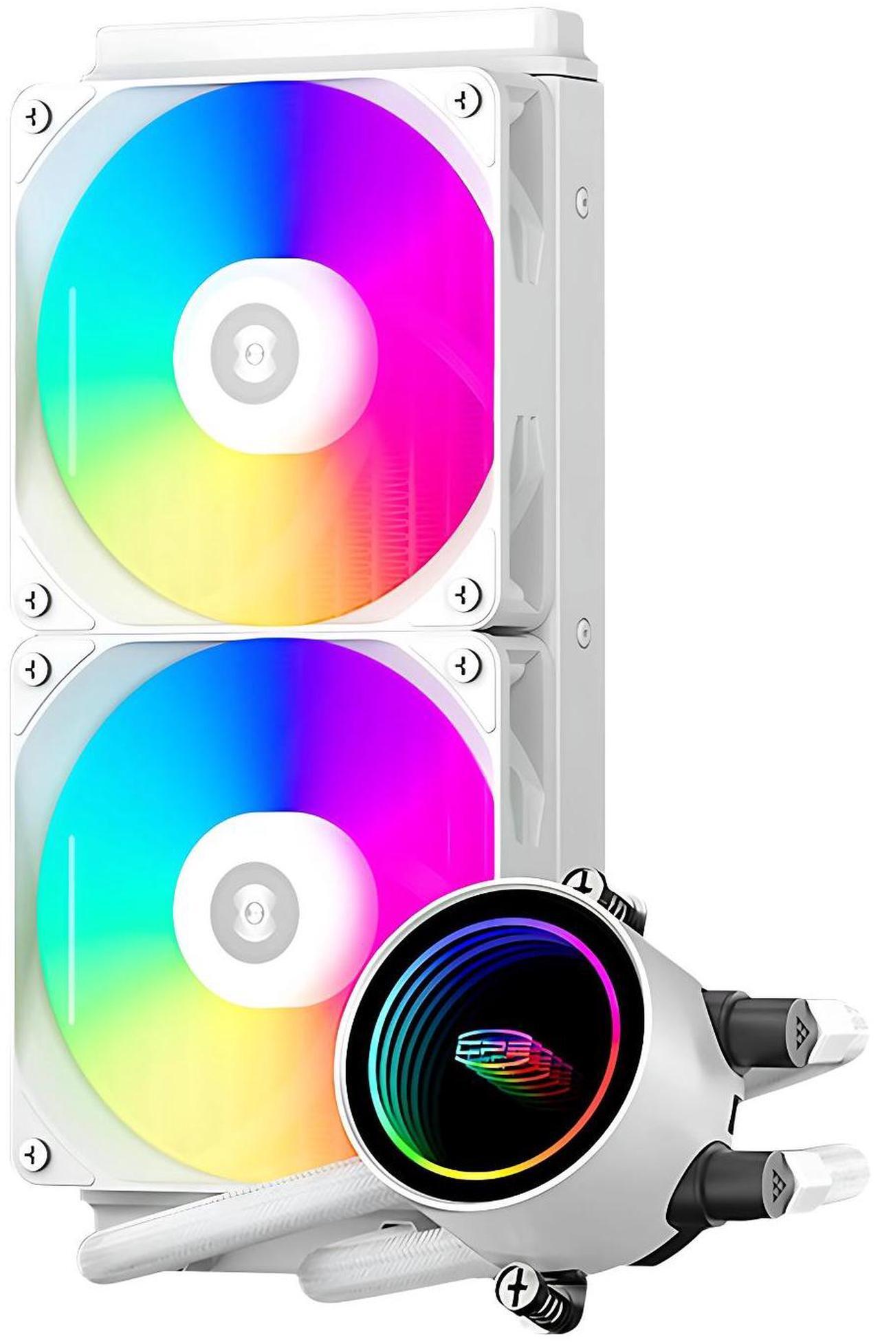 Main image of PCCOOLER CPS DA240 ARGB AIO CPU Liquid Cooler, 240mm Radiator, 260W TDP, Infinity Halo ARGB Effect, High-Performance 3000RPM Pump Speed, for Intel LGA 20XX/1851/1700/1200/115X & AMD AM5/AM4, White