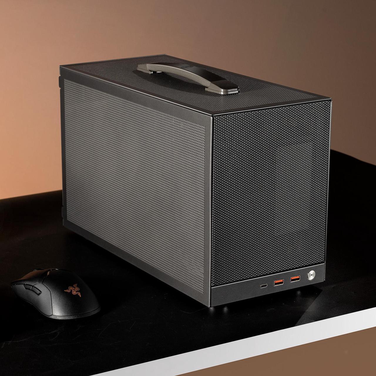 Alt view image 7 of 7 - PCCOOLER CPS K101 MESH PC Case, Portable Desktop Mini ITX Case, Four-side SPCC Mesh Panel, 3 x 12015 Fans Pre-installed, Clip-on Quick Release Side Panel, Gery (PCIe Riser Cable Not Included)