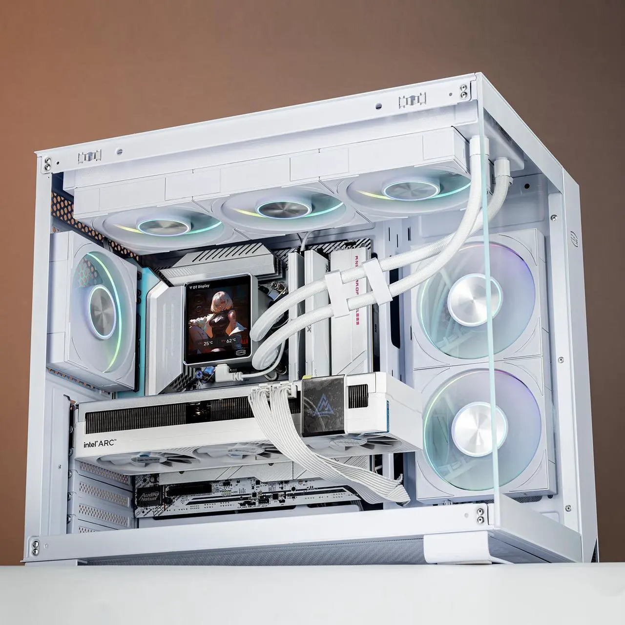 Alt view image 6 of 7 - PCCOOLER CPS DT360 ARGB Display AIO CPU Liquid Cooler, 360mm Radiator, 320W TDP, Customizable & Magnetic 3.4" IPS LCD Display, Ceramic Bearing, for Intel LGA 1851/1700/1200/115X & AMD AM5/AM4, White
