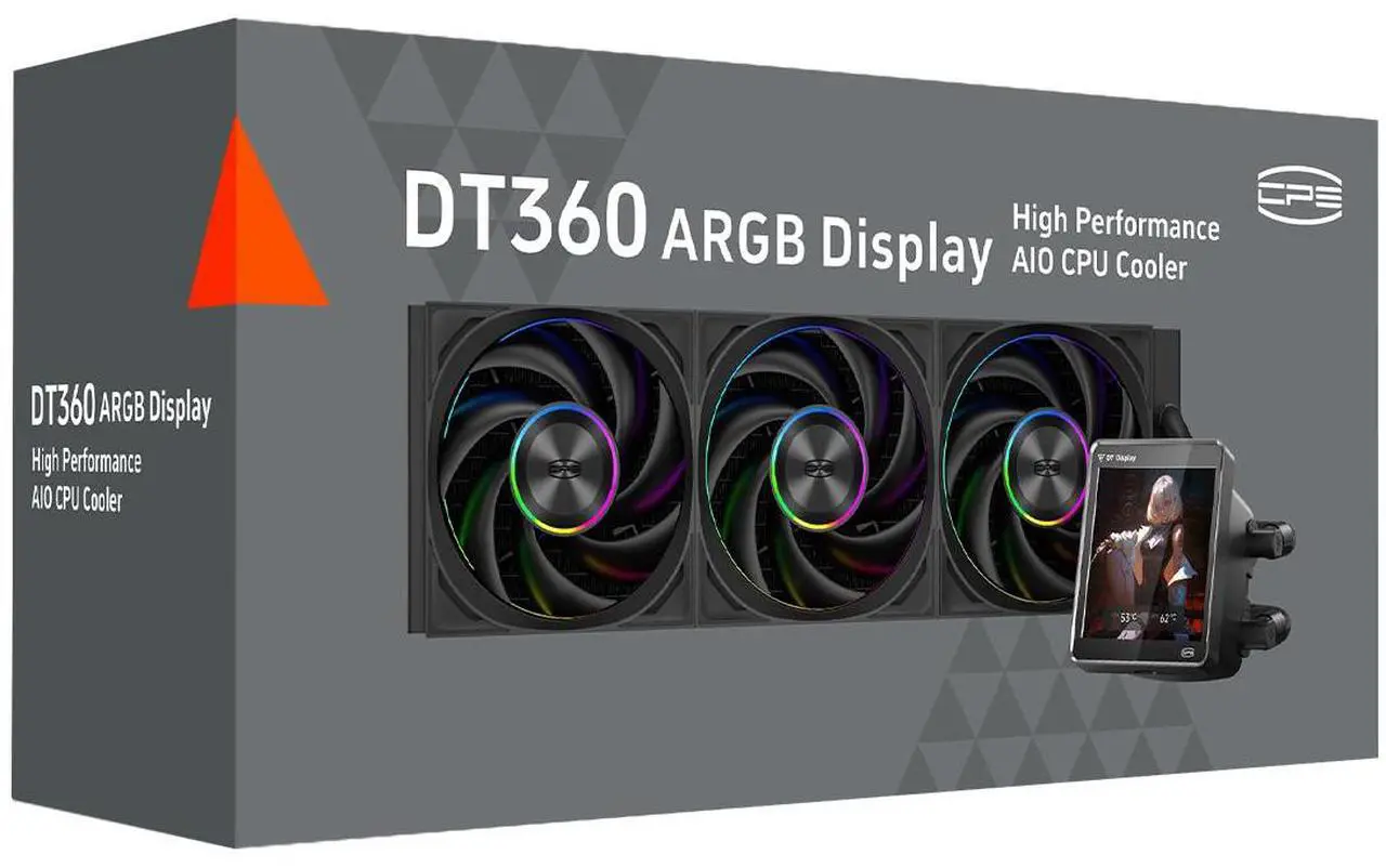 Alt view image 7 of 7 - PCCOOLER CPS DT360 ARGB Display AIO CPU Liquid Cooler, 360mm Radiator, 320W TDP, Customizable & Magnetic 3.4" IPS LCD Display, Ceramic Bearing, for Intel LGA 1851/1700/1200/115X & AMD AM5/AM4, Black