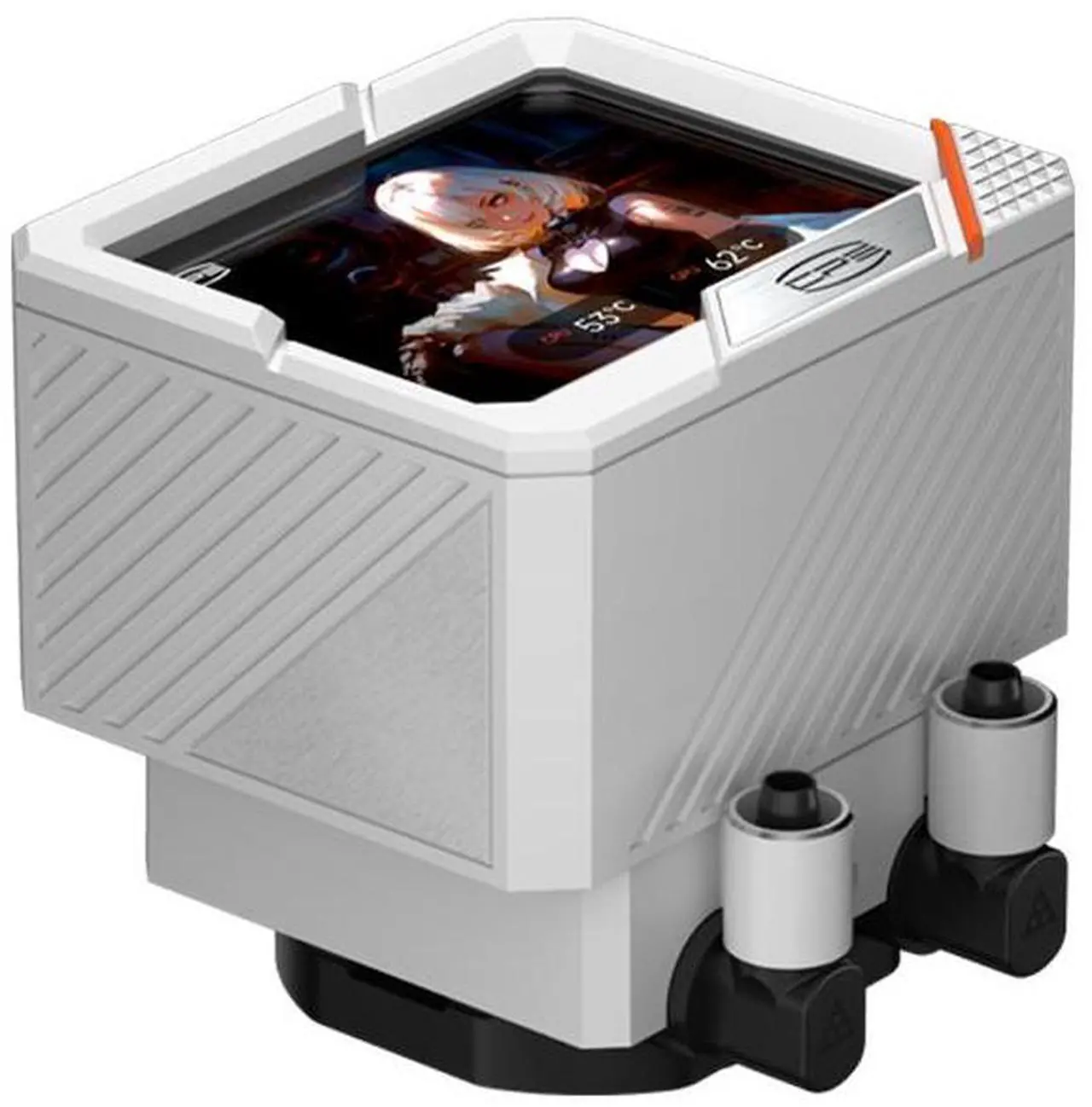 Alt view image 4 of 6 - PCCOOLER CPS GT240 ARGB Display AIO CPU Liquid Cooler, 240mm Radiator, 280W TDP, Customizable 3.5" IPS LCD Cyber Style Display, Ceramic Bearing, for Intel LGA 1851/1700/1200/115X & AMD AM5/AM4, White