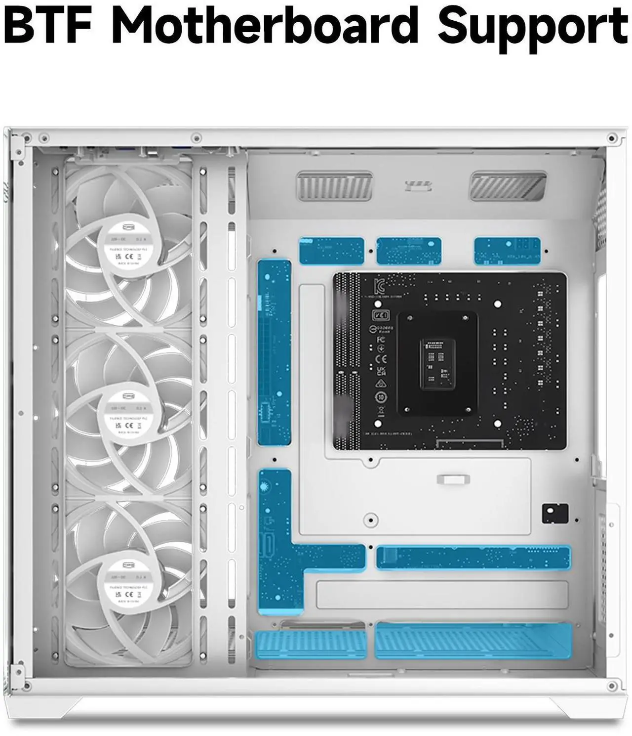 Alt view image 2 of 7 - PCCOOLER CPS C3 T700 ARGB PC Case, 4 x 120mm ARGB Fans Included, Dual-Chamber Mid-Tower ATX Case, High-Airflow Computer Case, BTF Motherboard Supports, Sturdy Tempered Glass Front & Side Panels, White