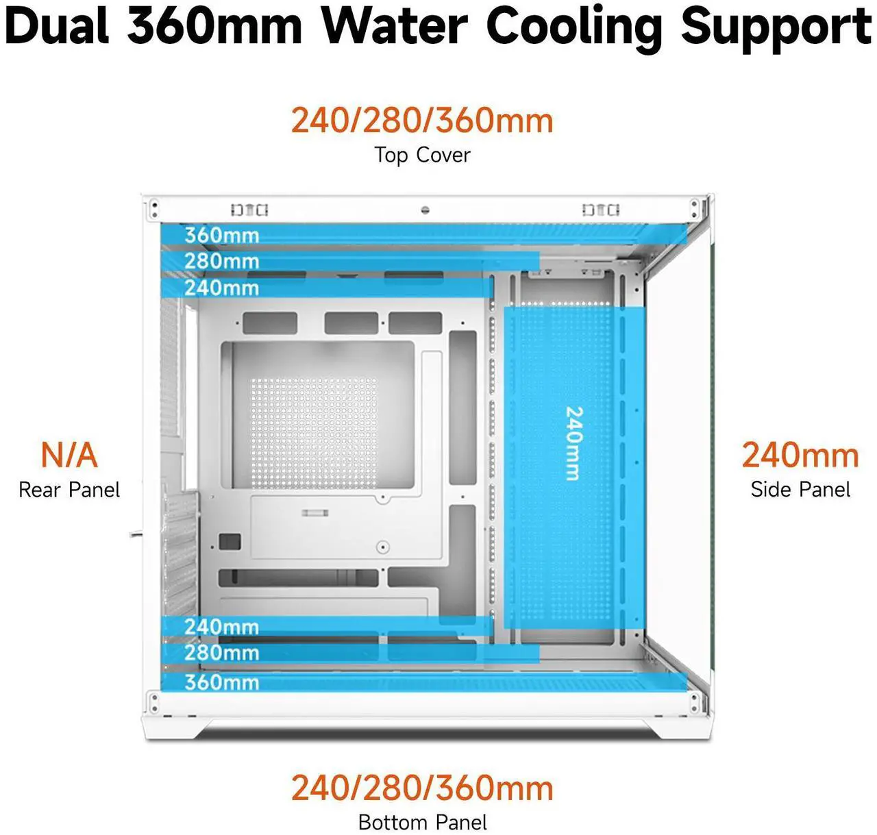 Alt view image 3 of 7 - PCCOOLER CPS C3 T700 ARGB PC Case, 4 x 120mm ARGB Fans Included, Dual-Chamber Mid-Tower ATX Case, High-Airflow Computer Case, BTF Motherboard Supports, Sturdy Tempered Glass Front & Side Panels, White