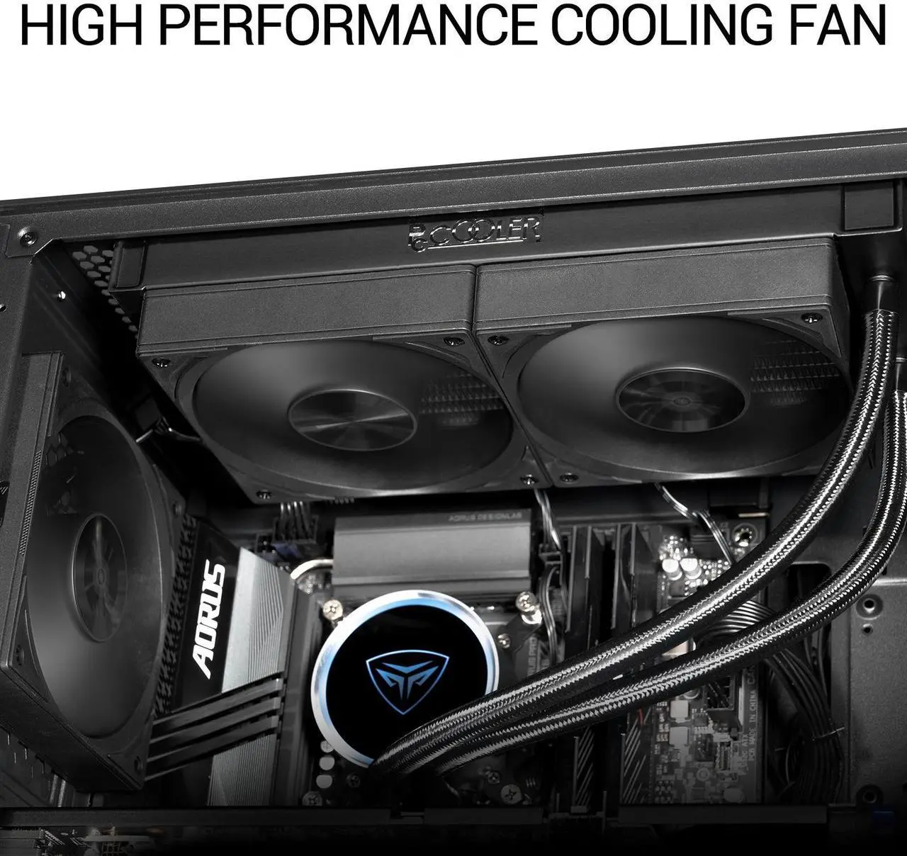 Alt view image 5 of 7 - PCCOOLER CPS F5 R120 3IN1 High-Performance 120mm Case Fans, 4-Pin PWM Silent PC Fans w/ 3 Modes up to 2200RPM, Daisy Chain Computer Fans with FDB, Vibration-Damping Mounting Pads, Black - 3in1 Pack