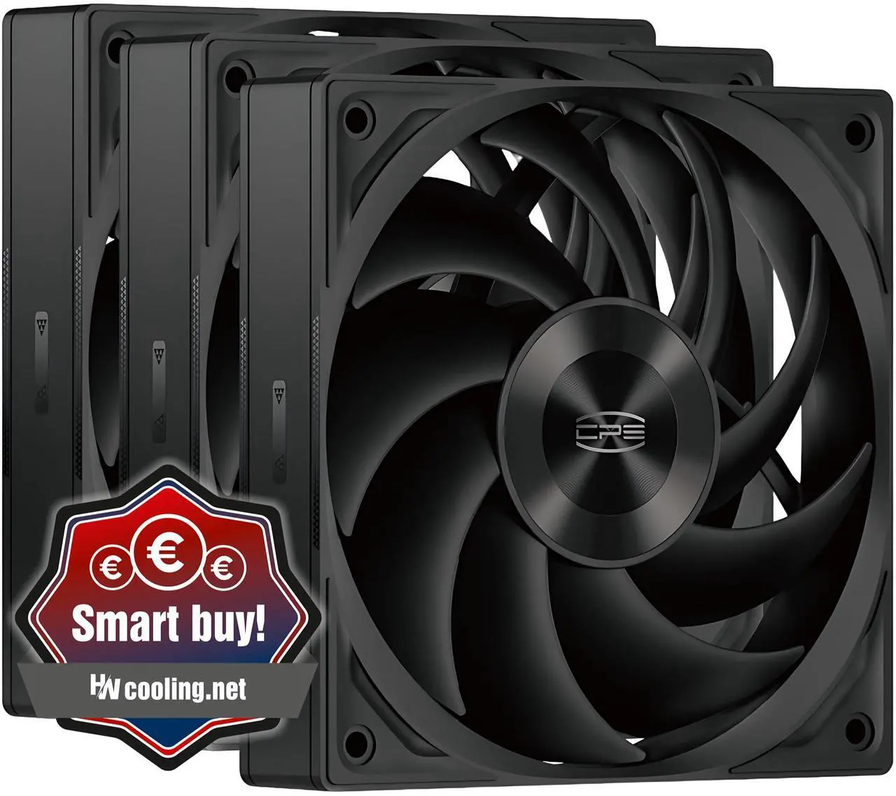 Main image of PCCOOLER CPS F5 R120 3IN1 High-Performance 120mm Case Fans, 4-Pin PWM Silent PC Fans w/ 3 Modes up to 2200RPM, Daisy Chain Computer Fans with FDB, Vibration-Damping Mounting Pads, Black - 3in1 Pack