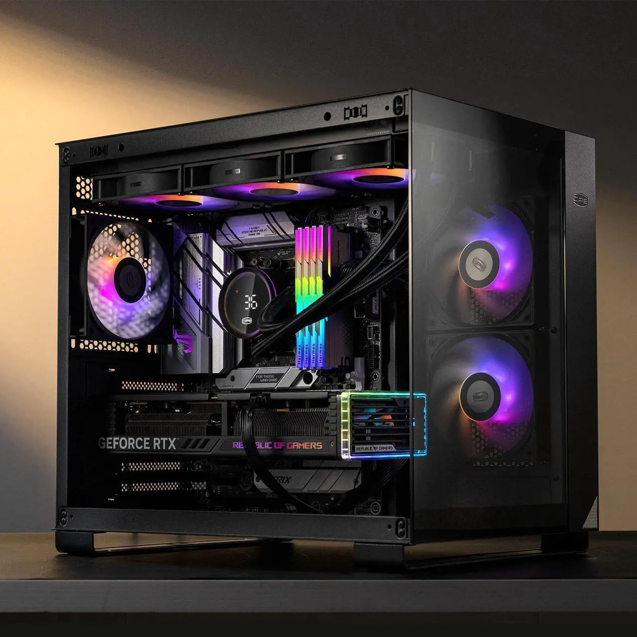 Alt view image 7 of 7 - PCCOOLER CPS DA360 Pro ARGB Digital AIO CPU Liquid Cooler, 360mm Radiator, 300W TDP, 270° Rotatable Digital Display, Infinity Halo ARGB Effect, for Intel LGA 1851/1700/1200/115X & AMD AM5/AM4, Black