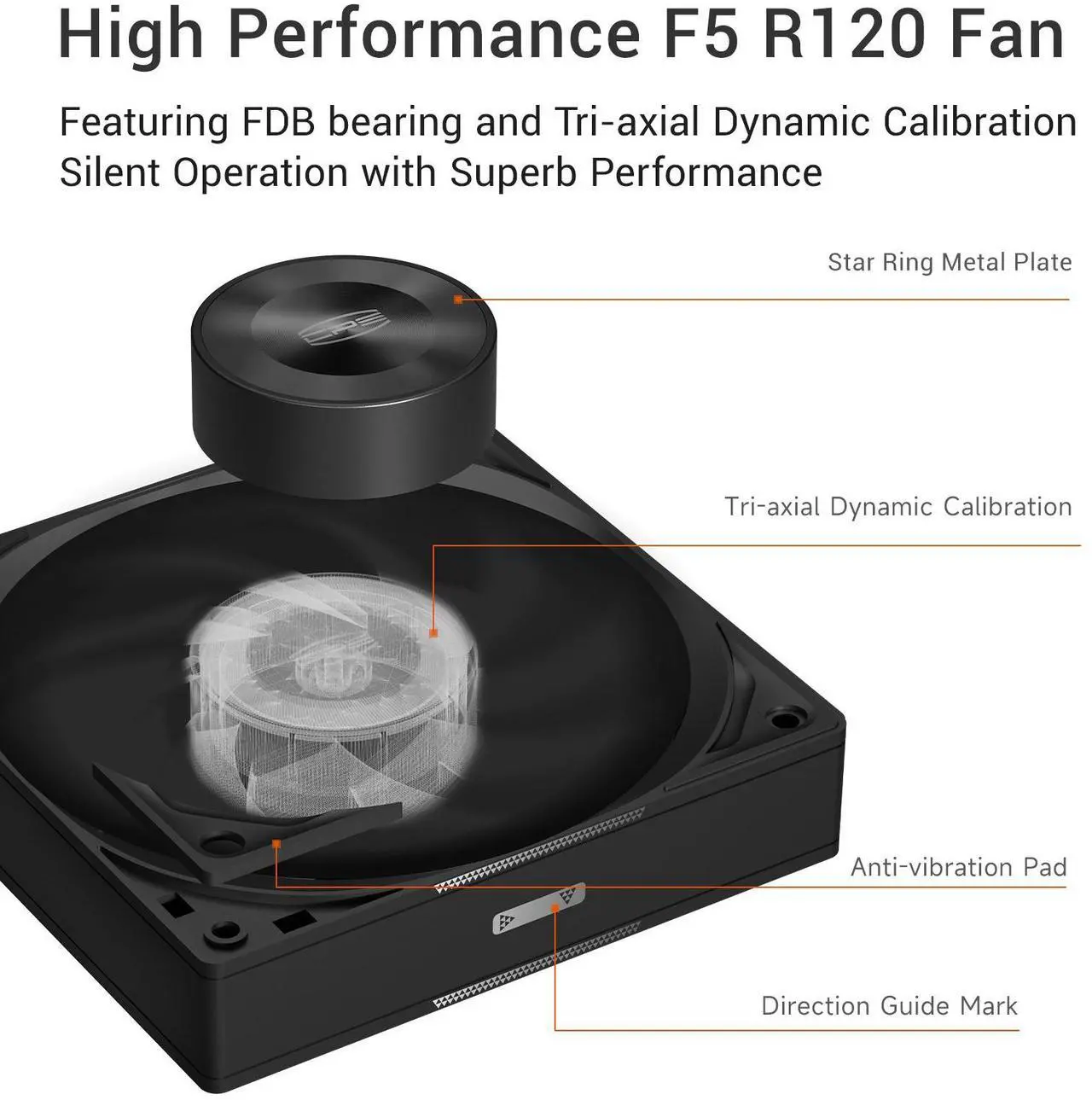 Alt view image 3 of 7 - PCCOOLER CPS RZ500 CPU Air Cooler, 5 Direct Contact Heat Pipes, Fully Covering CPU Hotspot, 255W TDP, 155mm (H), 120mm PWM Fan, for AMD AM5/AM4 & Intel 1851/1700/1200/115X, Black