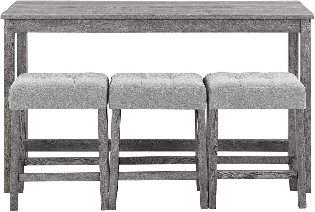 Main image of Bar Table Set with Outlet, Bar Table and Chairs Set, 4 Piece Dining Table Set, Industrial Breakfast Table Set, for Living Room, Dining Room, Game Room