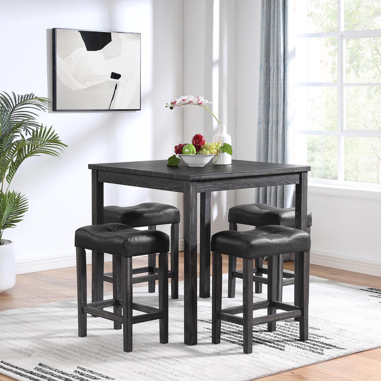Main image of Dining Table, Bar Table and Chairs Set, 5 Piece Dining Table Set, Industrial Breakfast Table Set, for Living Room, Dining Room, Game Room