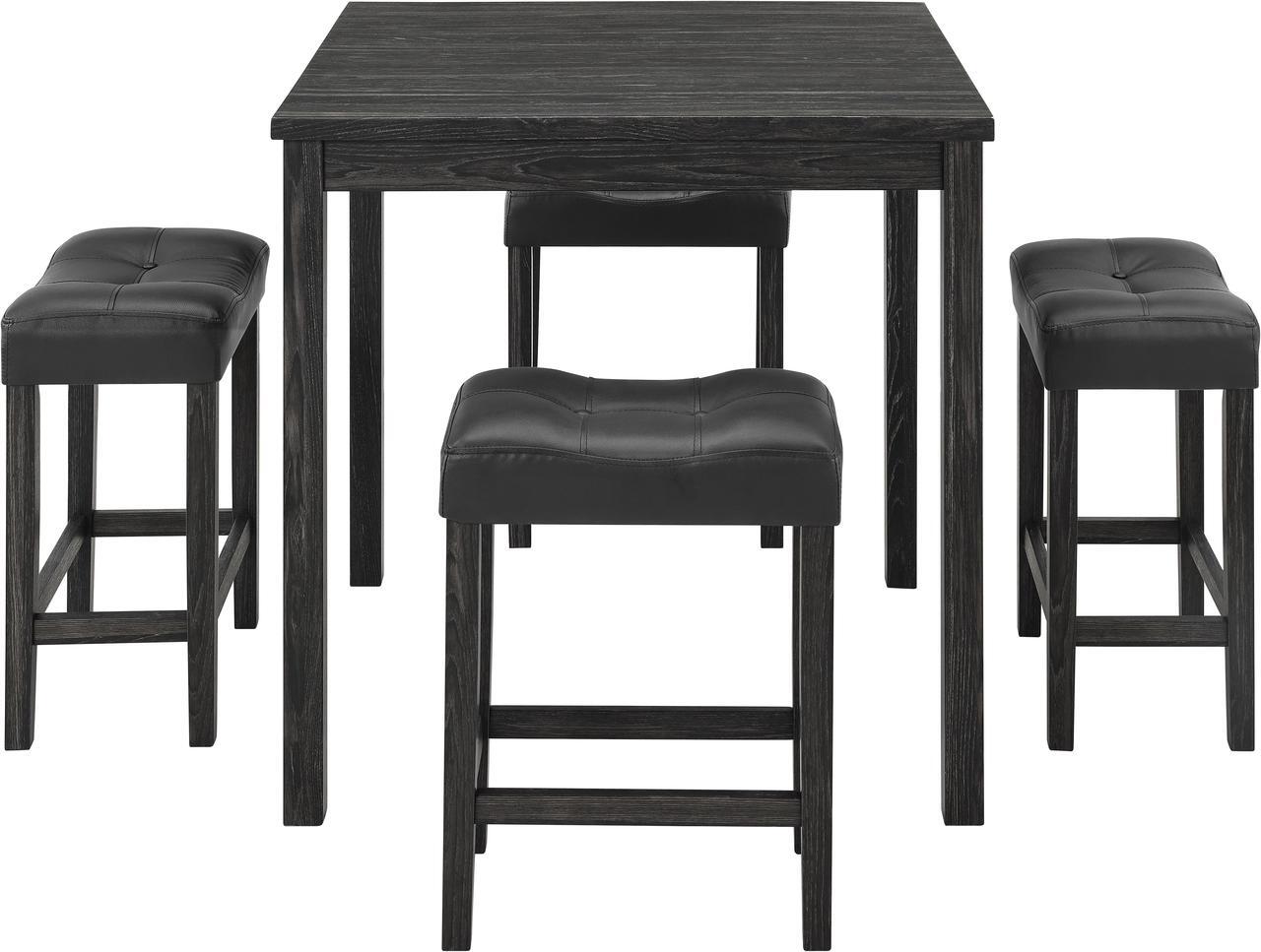 Alt view image 2 of 4 - Dining Table, Bar Table and Chairs Set, 5 Piece Dining Table Set, Industrial Breakfast Table Set, for Living Room, Dining Room, Game Room