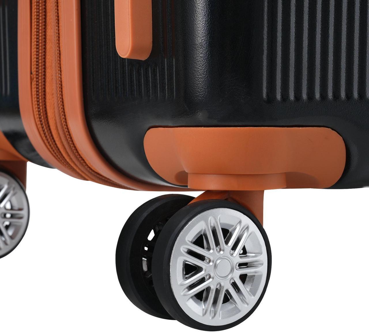 Alt view image 5 of 7 - Hardshell Luggage Sets 3 Piece double spinner 8 wheels Suitcase with TSA Lock Lightweight 20''24''28'' Black