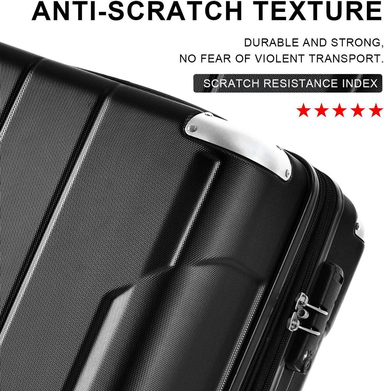 Alt view image 6 of 7 - Hardshell Luggage Sets 3 Pcs Spinner Suitcase with TSA Lock Lightweight 20''24''28'' Black