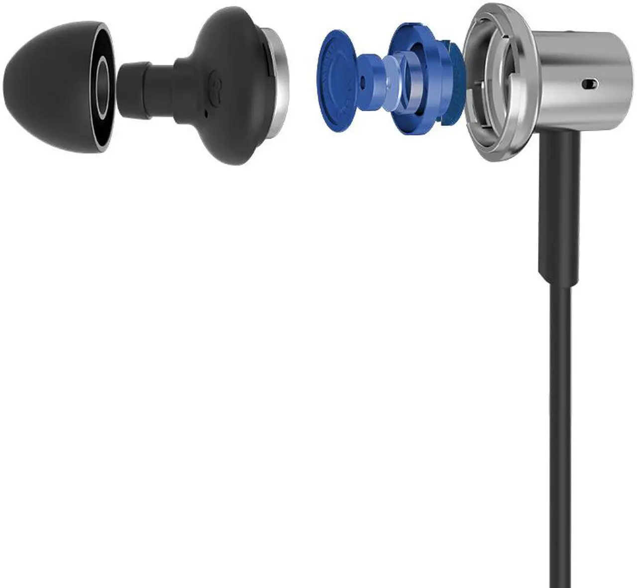 Alt view image 5 of 7 - Xiaomi Mi In-Ear Headphones Pro Silver Dual Driver Earbuds with Mic, including 3 size earbuds