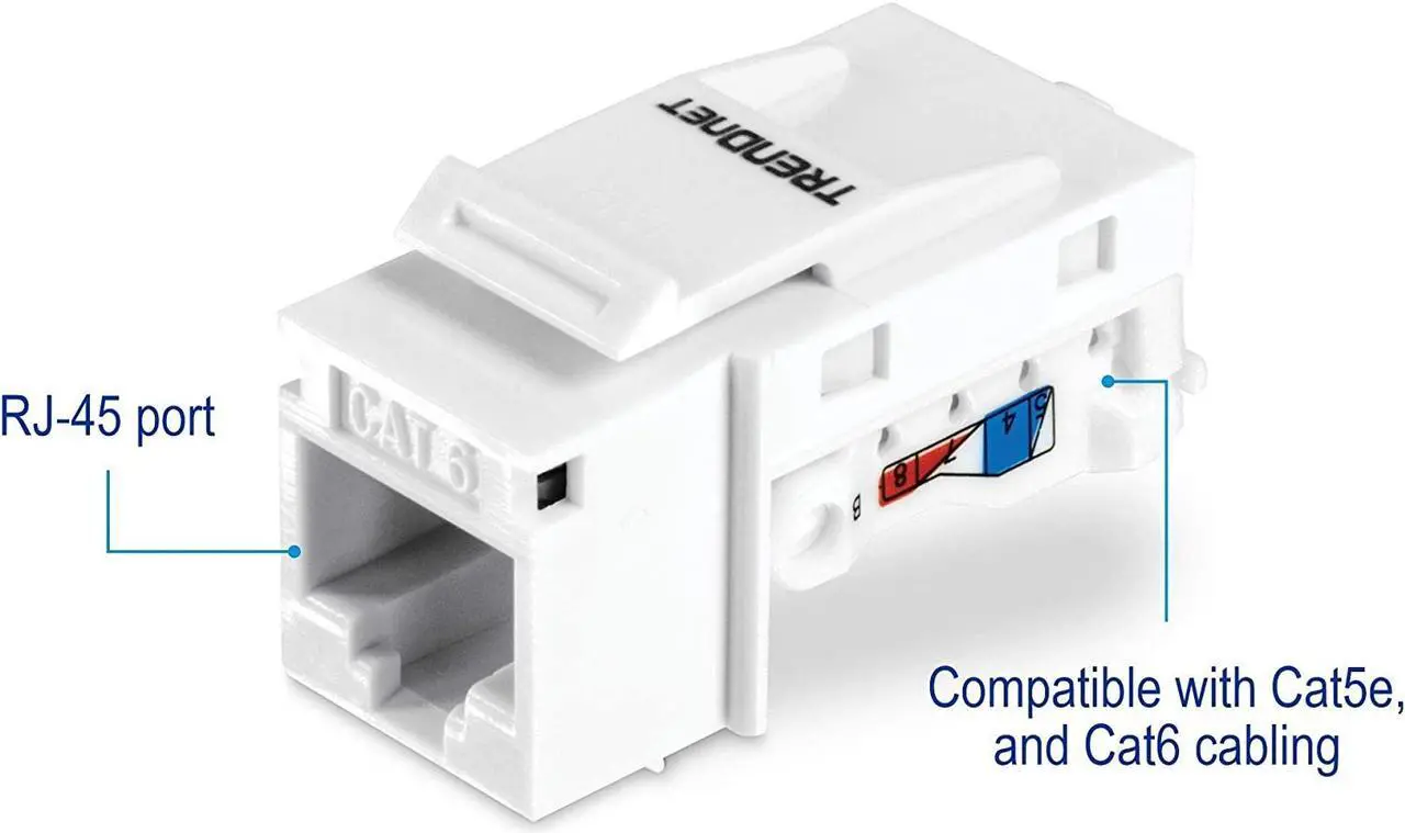 Alt view image 7 of 20 - TRENDnet TC-K25C6 Cat6 Keystone Jack - 25-Pack
