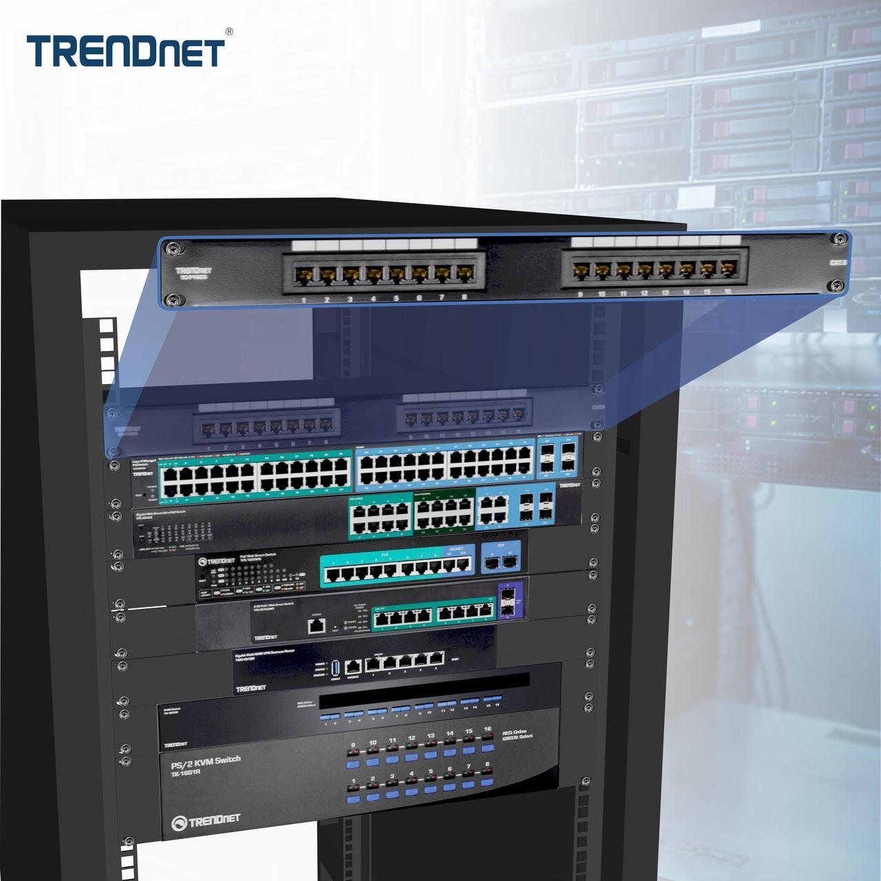 Alt view image 11 of 18 - TRENDnet TC-P16C6 16-Port Cat.6 Patch Panel