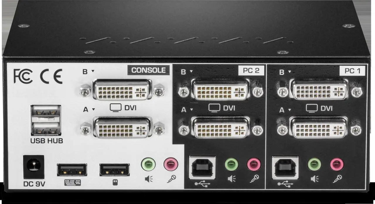 Alt view image 7 of 9 - TRENDnet TK-232DV, 2-Port Dual Monitor DVI KVM Switch with Audio, 2-Port USB 2.0 Hub, Digital Resolutions up to 1920 x 1200, Analog Resolutions up to 2048 x 1536