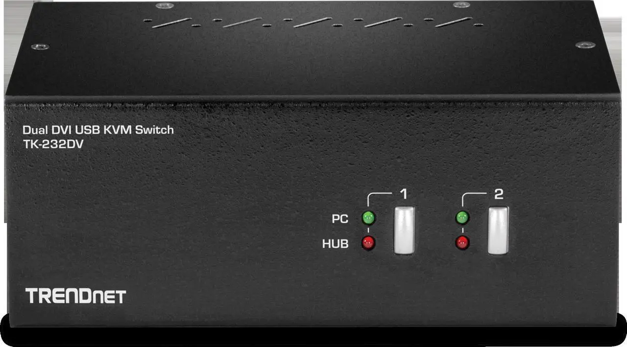 Alt view image 6 of 9 - TRENDnet TK-232DV, 2-Port Dual Monitor DVI KVM Switch with Audio, 2-Port USB 2.0 Hub, Digital Resolutions up to 1920 x 1200, Analog Resolutions up to 2048 x 1536