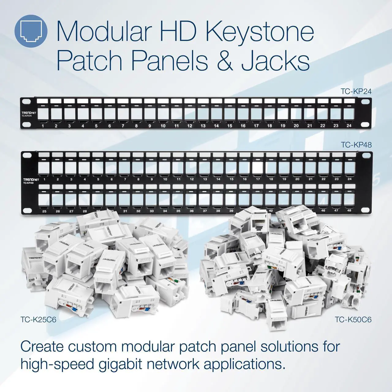Alt view image 9 of 20 - TRENDnet TC-K25C6 Cat6 Keystone Jack - 25-Pack