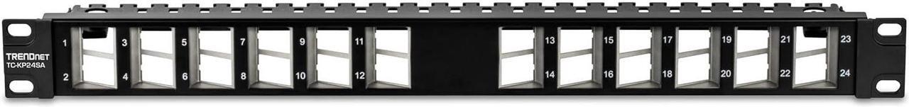 Alt view image 7 of 8 - TRENDnet TC-KP24SA, 24-Port Blank Angled Keystone Shielded 1U Patch Panel