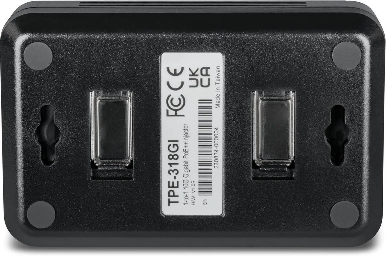 Alt view image 6 of 9 - TRENDnet 10G PoE++ Injector, TPE-318GI, Converts a NonPoE Port to A PoE++ 10G Port, Supplies PoE (15.4W), PoE+ (30W), or PoE++ (90W)