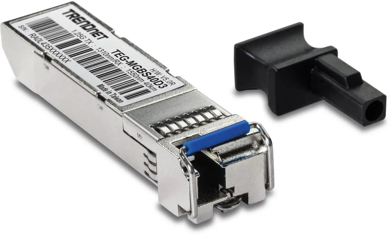 Main image of TRENDnet SFP to RJ45 Dual Wavelength Single-Mode LC Module, TEG-MGBS40D3, Must Pair with TEG-MGBS40D5 or a Compatible Module, Up to 40km (24.85 miles), Standard SFP Slot Compatible, Lifetime Protectio
