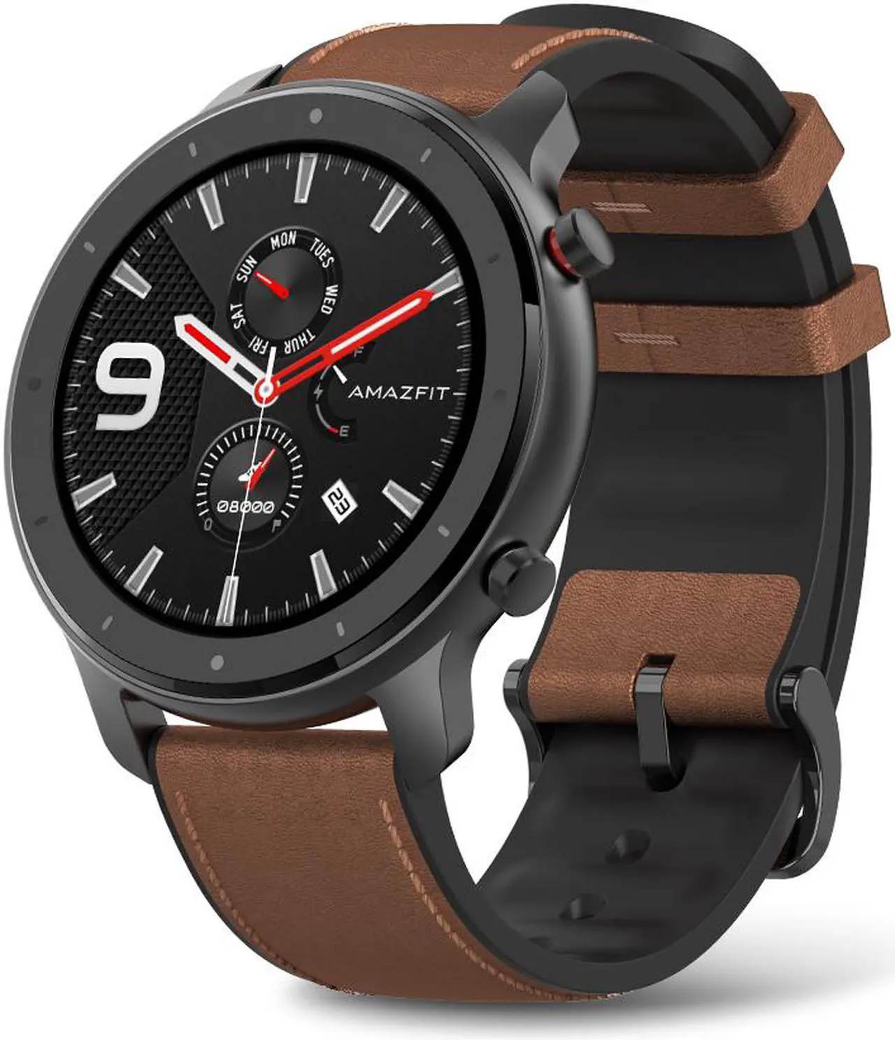 Main image of Amazfit GTR Smartwatch with GPS+GLONASS, All-Day Heart Rate Monitor, Daily Activity Tracker Rate and Activity Tracking, 24-Day Battery Life, 12- Sport Modes, 47mm, Aluminium Alloy