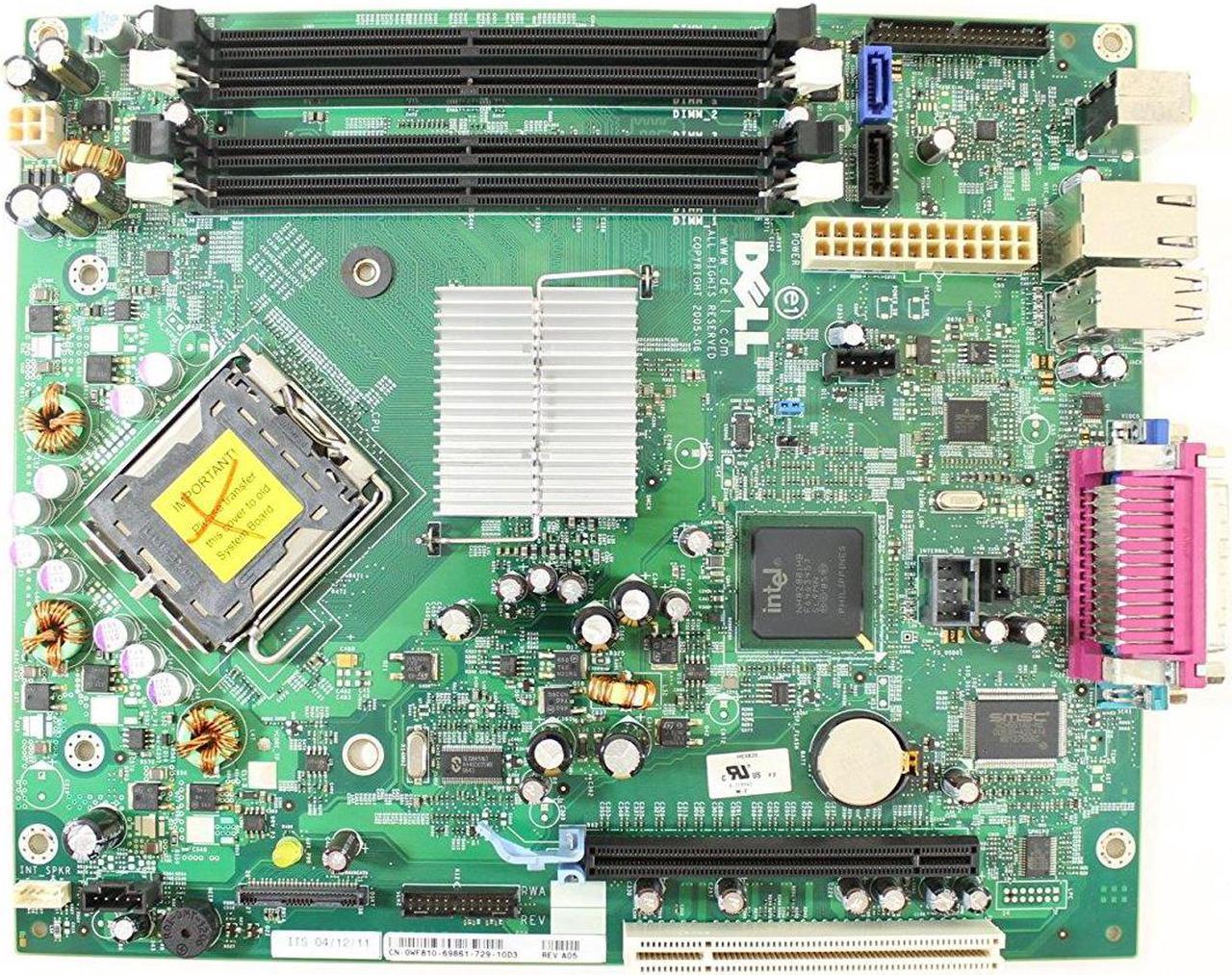 Dell Wf810 P4 System Board For Optiplex Gx745 Sff