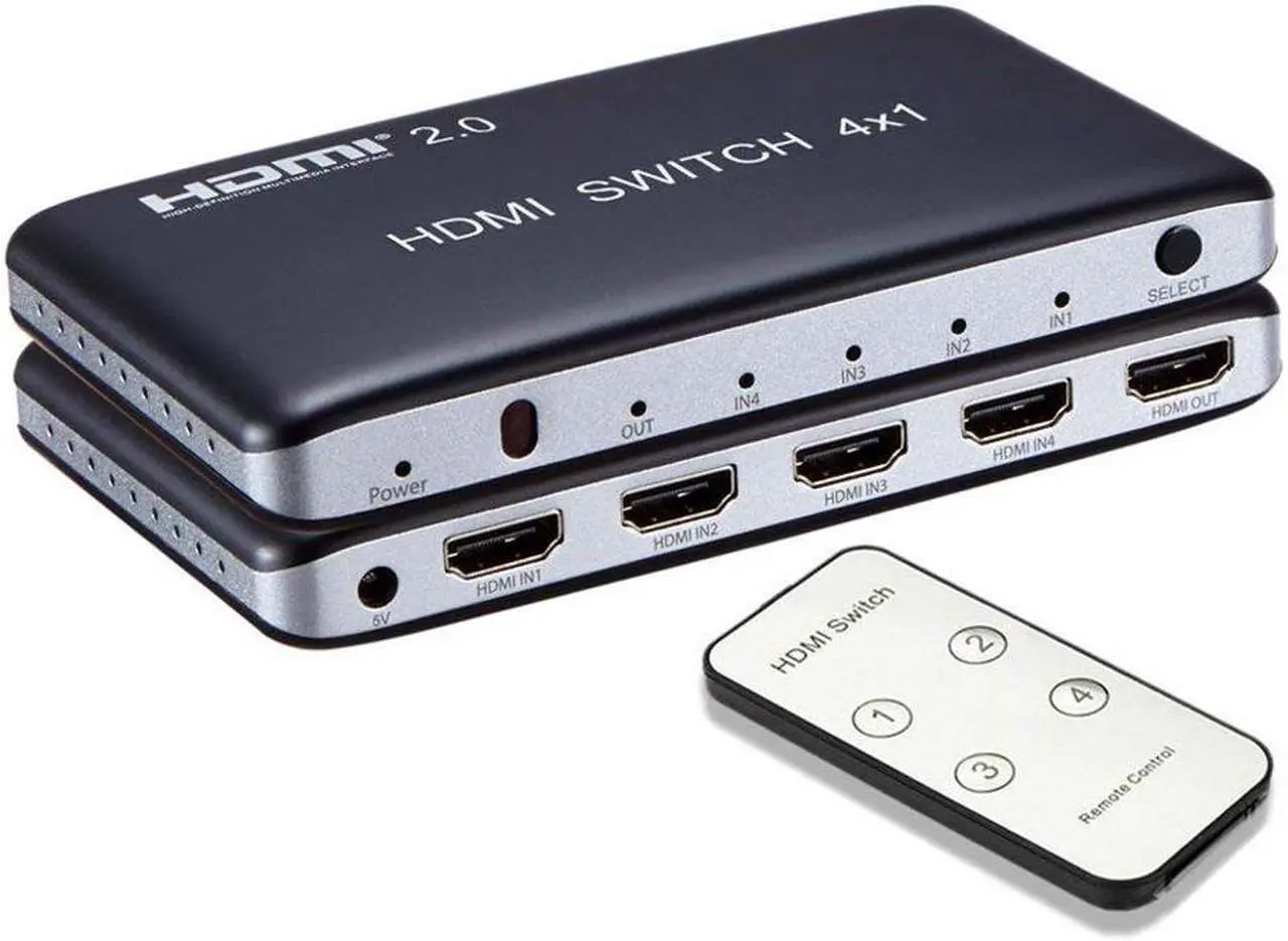 Main image of 4K x 2K 4 Port 4 x 1 HDMI 2.0 HDMI Switch with IR Wireless Remote Control HDMI Hub Switcher Splitter Box Support 4K 3D 1080P HDCP 2.2 For TV Blu-ray DVD PS4 PS3 Xbox Monitor Macbook PC Laptop