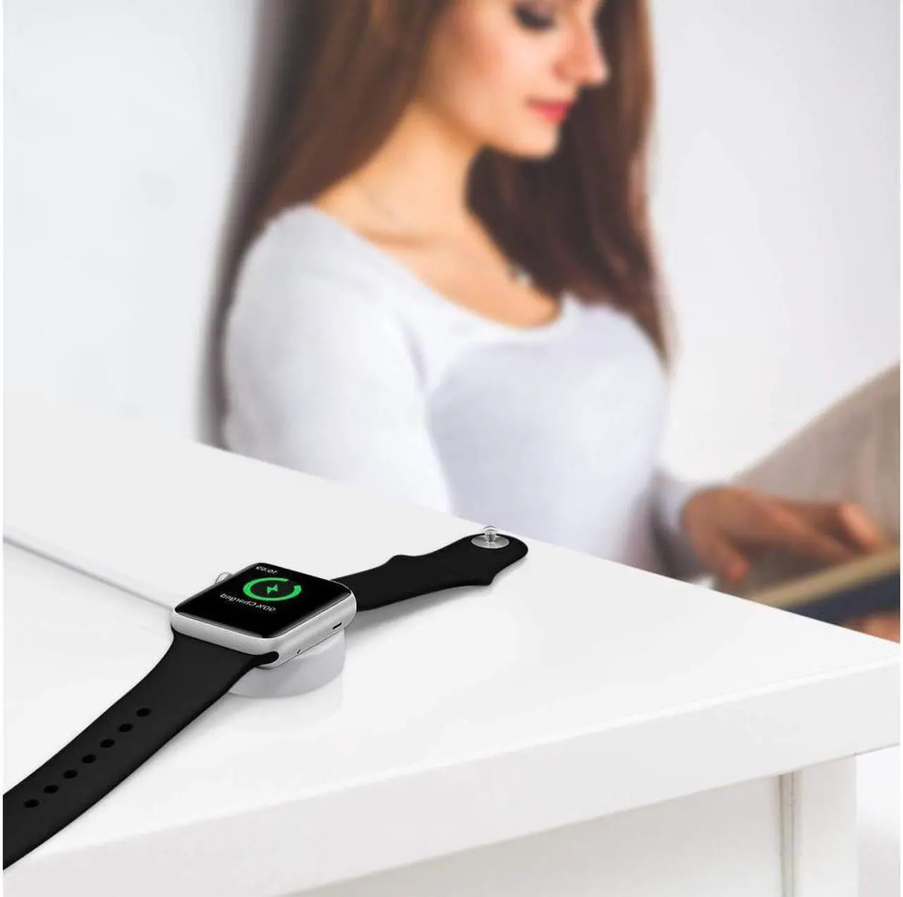 Alt view image 7 of 7 - Apple Watch Charger iWatch Charger Charging Cable Magnetic Wireless Portable Charger Pad 3.3 ft Charging Cable Cord for Apple Watch Series 3 2 1 All 38mm 42mm iWatch