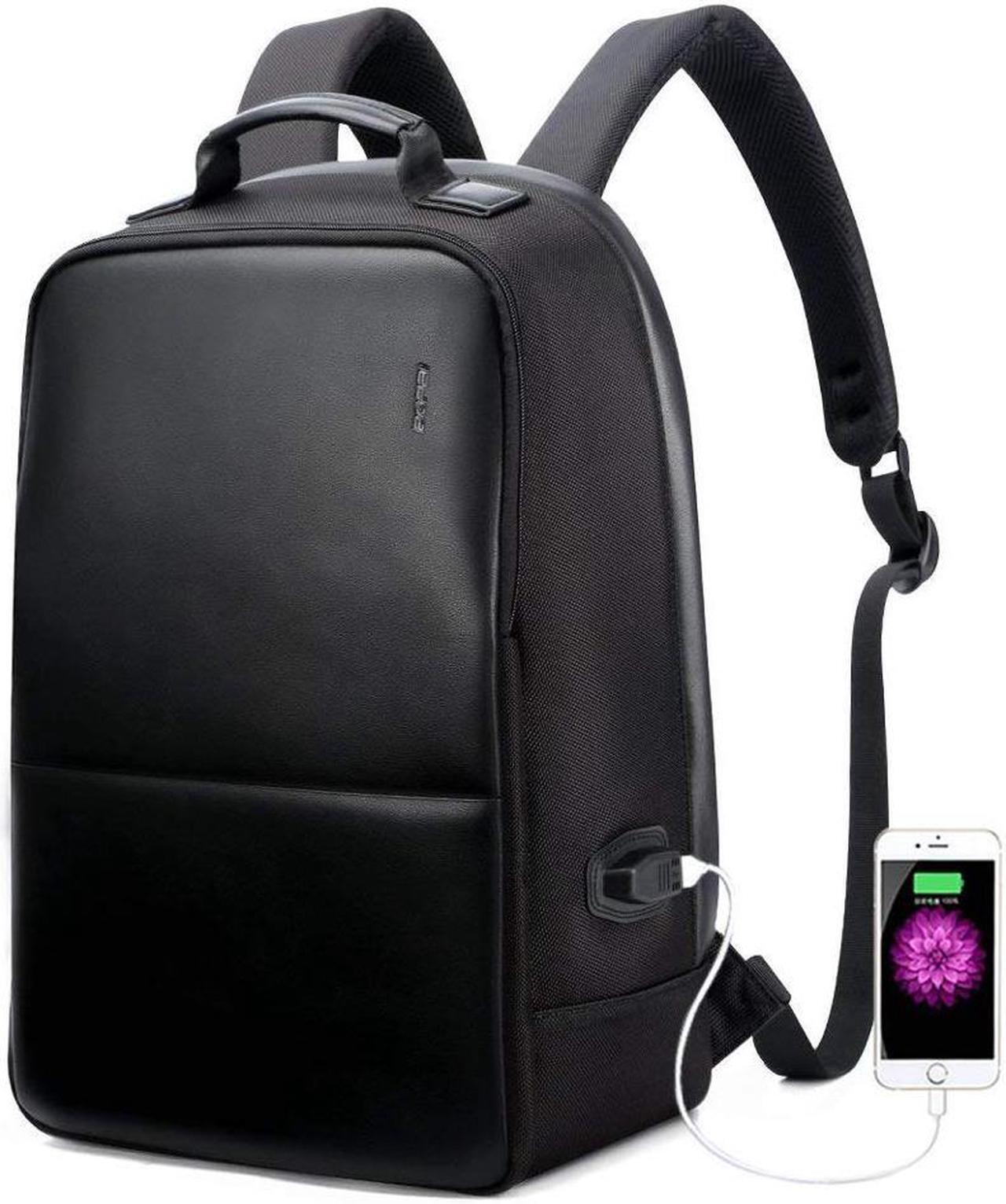 Main image of Bopai Anti Theft Travel Laptop Backpack with USB Charging Fits 15.6 Inch Laptop Notebook Macbook Synthetic Leather Computer Backpack for Business School Bookbag for Men Women Black