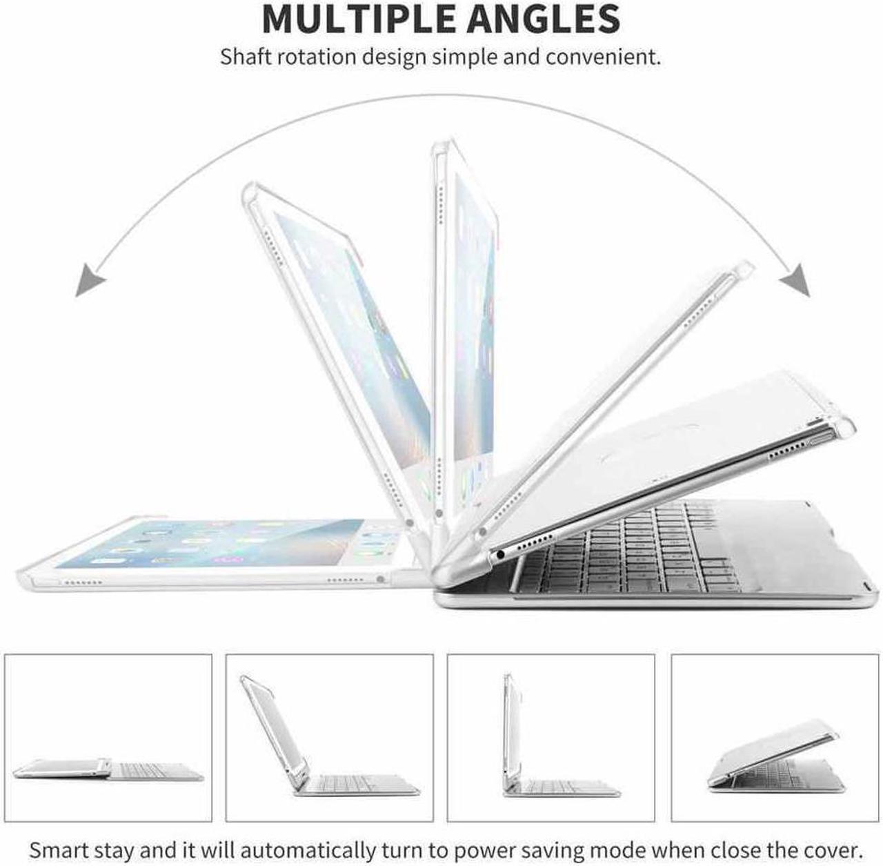 Alt view image 4 of 7 - Keyboard Case for iPad 9.7 2018 2017 iPad Pro 9.7 iPad Air Werleo 7 Color Backlit Bluetooth Keyboard Case Folio Smart 360 Rotate Stand Keyboard Cover for iPad Air Air 2 iPad Pro 9.7 iPad 9.7